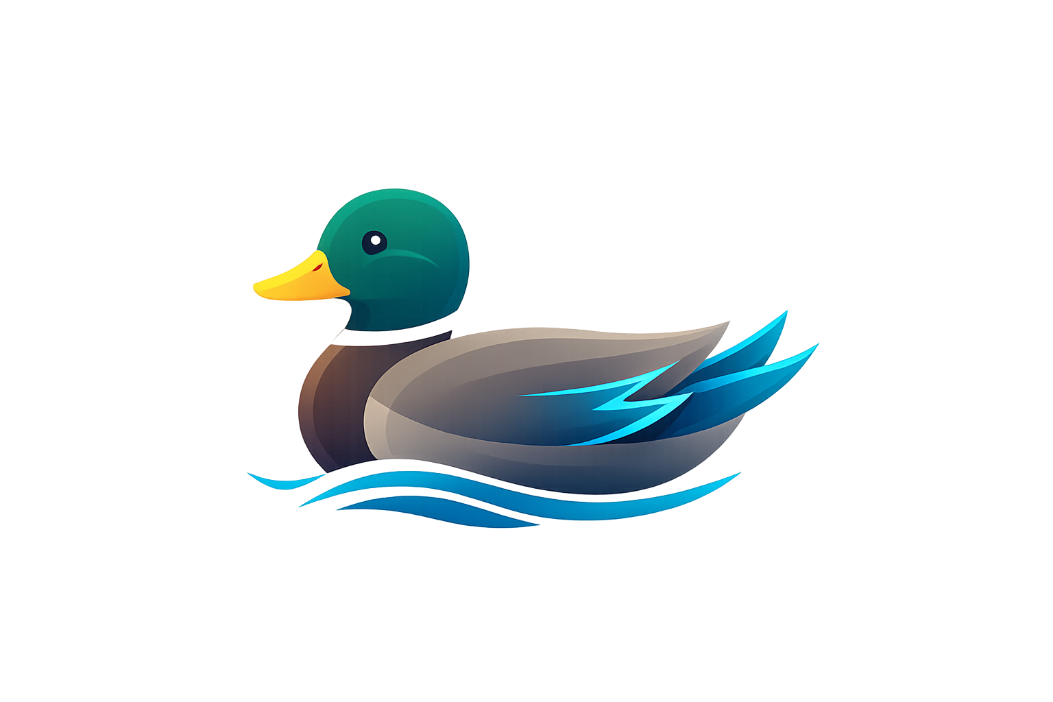 A cheerful duck in a pond